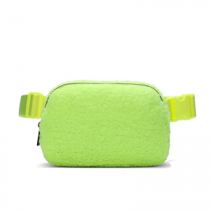 Custom Logo Brand Women Waterproof Fanny Pack Phone Pouch Comfortable Soft Plush Black Mini Belt Bag 1 buyer